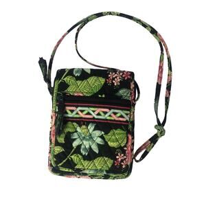Crossbody Tropical/Floral Pattern Vera Bradly Lots of Lime Green